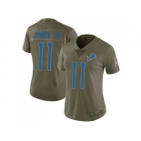 Women Nike Detroit Lions #11 Marvin Jones Jr Olive Stitched NFL Limited 2017 Salute to Service Jersey