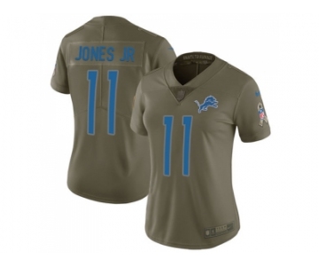 Women Nike Detroit Lions #11 Marvin Jones Jr Olive Stitched NFL Limited 2017 Salute to Service Jersey