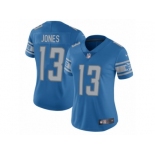 Women Nike Detroit Lions #13 T.J. Jones Blue Team Color Vapor Untouchable Elite Player NFL Jersey