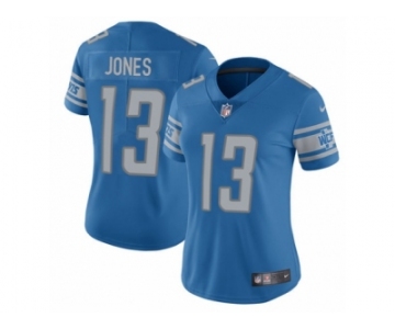 Women Nike Detroit Lions #13 T.J. Jones Blue Team Color Vapor Untouchable Elite Player NFL Jersey