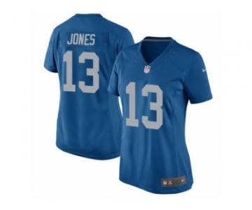 Women Nike Detroit Lions #13 T.J. Jones Game Blue Alternate NFL Jersey