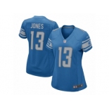 Women Nike Detroit Lions #13 T.J. Jones Game Blue Team Color NFL Jersey