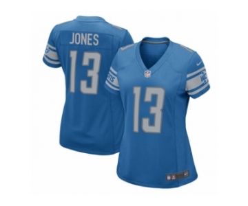 Women Nike Detroit Lions #13 T.J. Jones Game Blue Team Color NFL Jersey