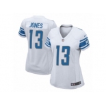 Women Nike Detroit Lions #13 T.J. Jones Game White NFL Jersey