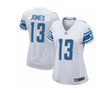 Women Nike Detroit Lions #13 T.J. Jones Game White NFL Jersey