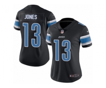 Women Nike Detroit Lions #13 T.J. Jones Limited Black Rush Vapor Untouchable NFL Jersey