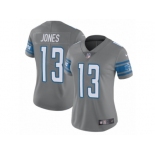 Women Nike Detroit Lions #13 T.J. Jones Limited Steel Rush Vapor Untouchable NFL Jersey