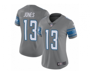 Women Nike Detroit Lions #13 T.J. Jones Limited Steel Rush Vapor Untouchable NFL Jersey