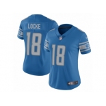 Women Nike Detroit Lions #18 Jeff Locke Blue Team Color Vapor Untouchable Limited Player NFL Jersey