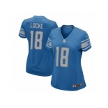 Women Nike Detroit Lions #18 Jeff Locke Game Blue Team Color NFL Jersey