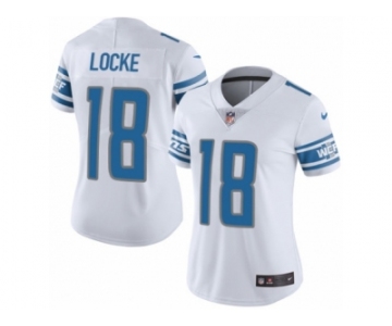 Women Nike Detroit Lions #18 Jeff Locke White Vapor Untouchable Limited Player NFL Jersey