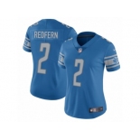 Women Nike Detroit Lions #2 Kasey Redfern Blue Team Color Vapor Untouchable Limited Player NFL Jersey