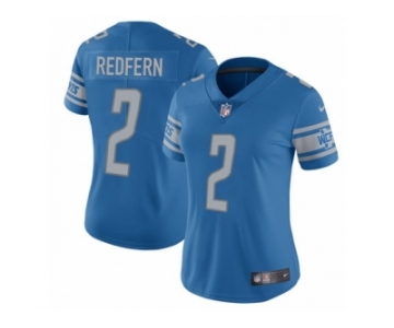 Women Nike Detroit Lions #2 Kasey Redfern Blue Team Color Vapor Untouchable Limited Player NFL Jersey