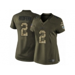 Women Nike Detroit Lions #2 Kasey Redfern Limited Green Salute to Service NFL Jersey