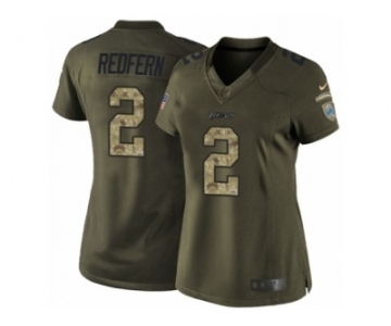 Women Nike Detroit Lions #2 Kasey Redfern Limited Green Salute to Service NFL Jersey