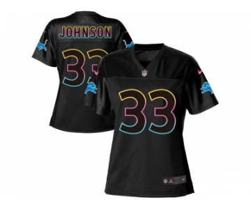 Women Nike Detroit Lions #33 Kerryon Johnson Black NFL Fashion Game Jersey