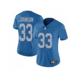 Women Nike Detroit Lions #33 Kerryon Johnson Blue Throwback Stitched NFL Vapor Untouchable Limited Jersey