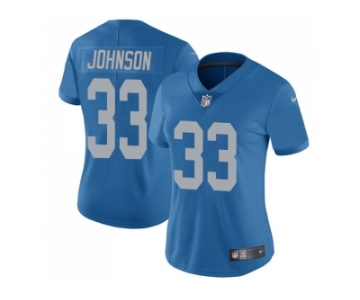 Women Nike Detroit Lions #33 Kerryon Johnson Blue Throwback Stitched NFL Vapor Untouchable Limited Jersey