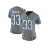 Women Nike Detroit Lions #33 Kerryon Johnson Gray Stitched NFL Limited Rush Jersey