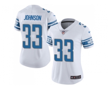 Women Nike Detroit Lions #33 Kerryon Johnson White Stitched NFL Vapor Untouchable Limited Jersey