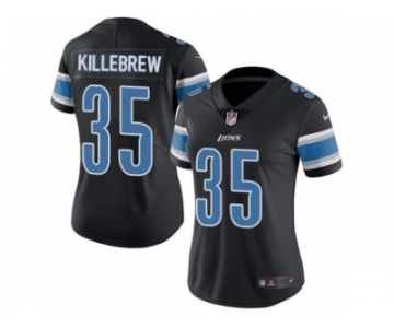 Women Nike Detroit Lions #35 Miles Killebrew Limited Black Rush Vapor Untouchable NFL Jersey