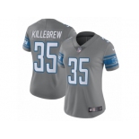 Women Nike Detroit Lions #35 Miles Killebrew Limited Steel Rush Vapor Untouchable NFL Jersey