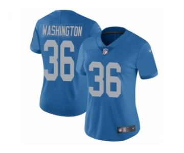 Women Nike Detroit Lions #36 Dwayne Washington Blue Alternate Vapor Untouchable Limited Player NFL Jersey