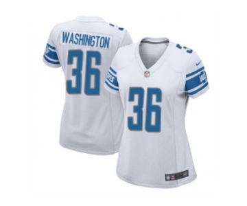 Women Nike Detroit Lions #36 Dwayne Washington Game White NFL Jersey