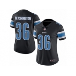 Women Nike Detroit Lions #36 Dwayne Washington Limited Black Rush Vapor Untouchable NFL Jersey