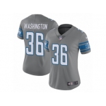 Women Nike Detroit Lions #36 Dwayne Washington Limited Steel Rush Vapor Untouchable NFL Jersey