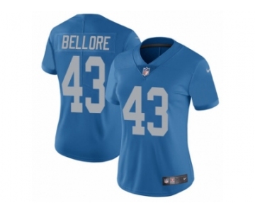 Women Nike Detroit Lions #43 Nick Bellore Blue Alternate Vapor Untouchable Limited Player NFL Jersey