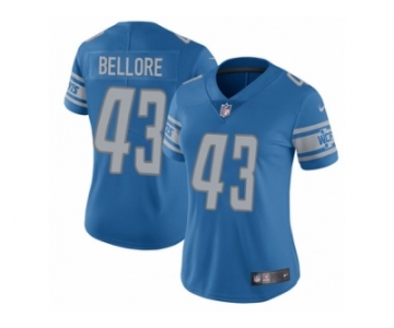 Women Nike Detroit Lions #43 Nick Bellore Blue Team Color Vapor Untouchable Limited Player NFL Jersey