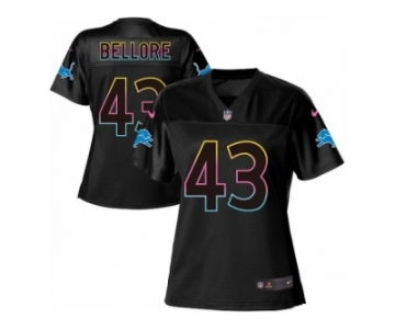 Women Nike Detroit Lions #43 Nick Bellore Game Black Fashion NFL Jersey