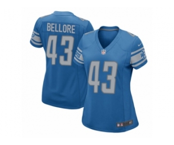 Women Nike Detroit Lions #43 Nick Bellore Game Blue Team Color NFL Jersey