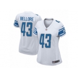 Women Nike Detroit Lions #43 Nick Bellore Game White NFL Jersey