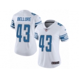 Women Nike Detroit Lions #43 Nick Bellore White Vapor Untouchable Limited Player NFL Jersey