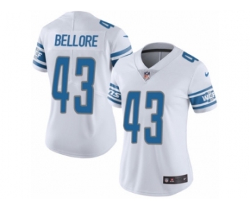 Women Nike Detroit Lions #43 Nick Bellore White Vapor Untouchable Limited Player NFL Jersey