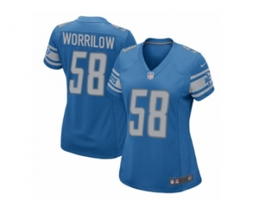 Women Nike Detroit Lions #58 Paul Worrilow Game Blue Team Color NFL Jersey