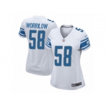 Women Nike Detroit Lions #58 Paul Worrilow Game White NFL Jersey