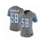 Women Nike Detroit Lions #58 Paul Worrilow Limited Steel Rush Vapor Untouchable NFL Jersey