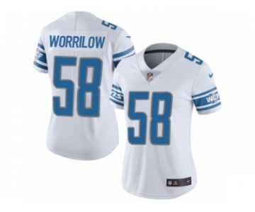 Women Nike Detroit Lions #58 Paul Worrilow White Vapor Untouchable Limited Player NFL Jersey