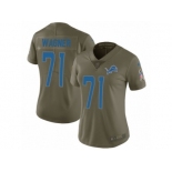 Women Nike Detroit Lions #71 Ricky Wagner Limited Olive 2017 Salute to Service NFL Jersey