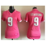 Women Nike Detroit Lions #9 Matthew Stafford Pink Jerseys