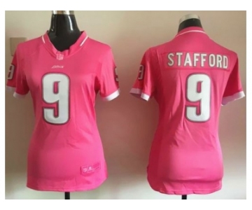 Women Nike Detroit Lions #9 Matthew Stafford Pink Jerseys