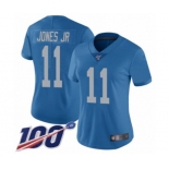 Women's Detroit Lions #11 Marvin Jones Jr Blue Alternate Vapor Untouchable Limited Player 100th Season Football Jersey