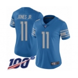 Women's Detroit Lions #11 Marvin Jones Jr Blue Team Color Vapor Untouchable Limited Player 100th Season Football Jersey