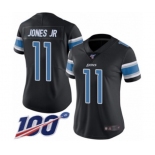 Women's Detroit Lions #11 Marvin Jones Jr Limited Black Rush Vapor Untouchable 100th Season Football Jersey