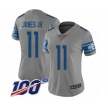 Women's Detroit Lions #11 Marvin Jones Jr Limited Gray Inverted Legend 100th Season Football Jersey