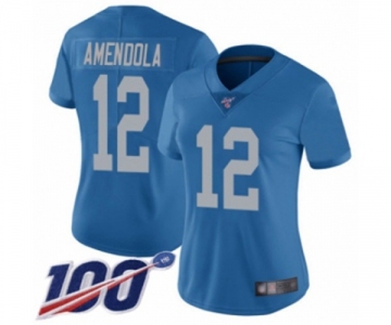 Women's Detroit Lions #12 Danny Amendola Blue Alternate Vapor Untouchable Limited Player 100th Season Football Jersey