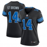 Women's Detroit Lions #14 Amon-Ra St. Brown Black 2nd Alternate Stitched Jersey